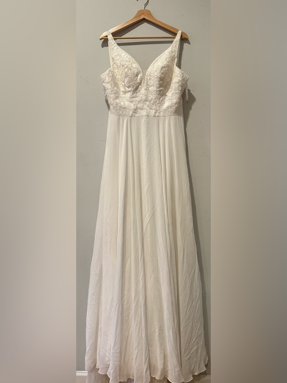 Leonia Lee White Lace Wedding Dress S Corset Back (needs cleaning)